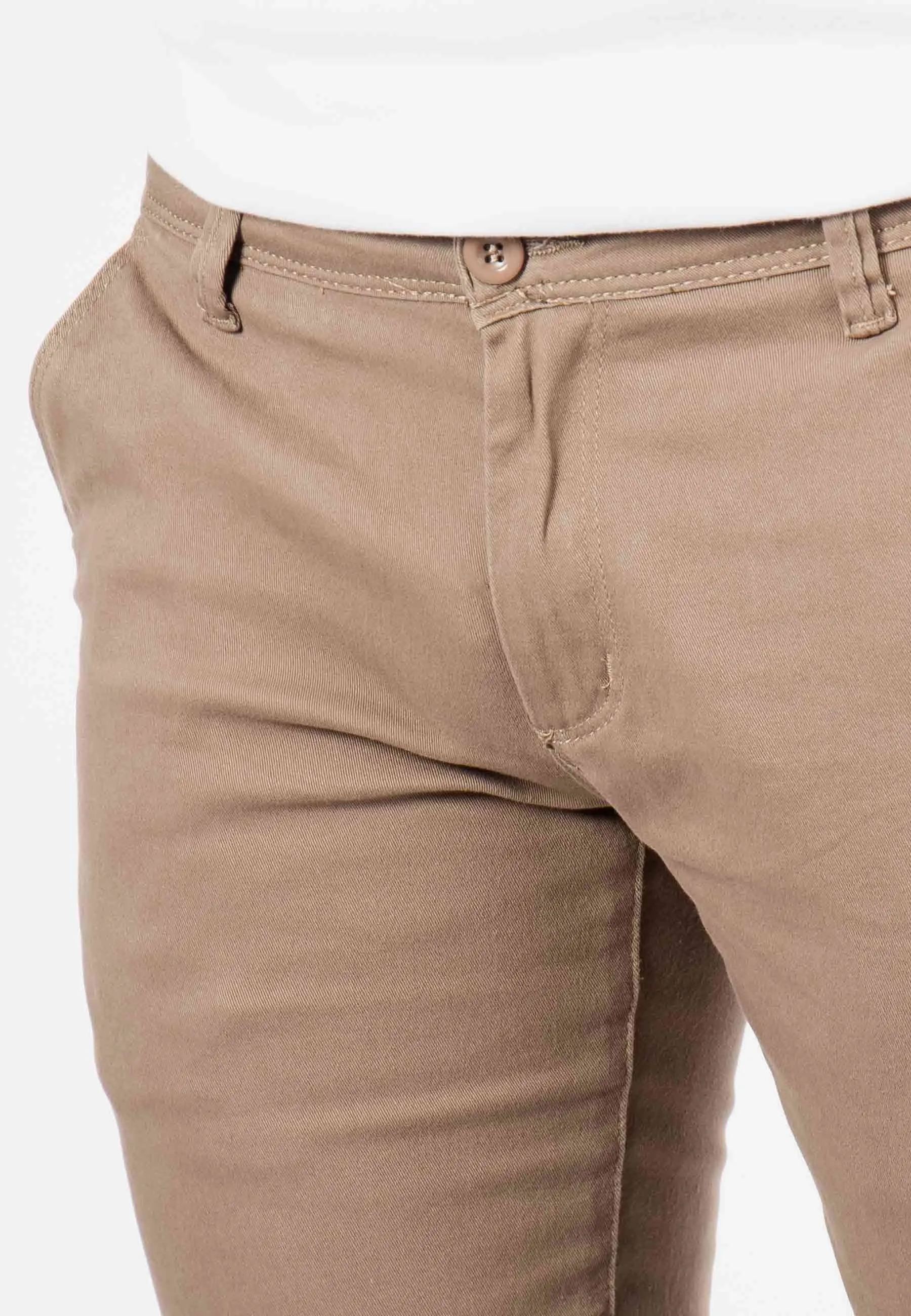 Pantalon chino taupe slim