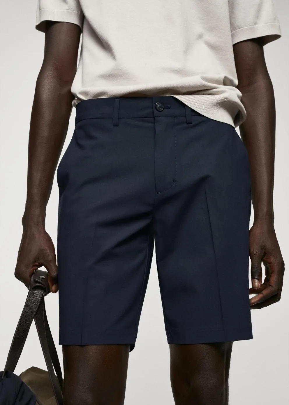 Pantalons | Homme MANGO Bermuda Slim Fit Taille Réglable Bleu Marine