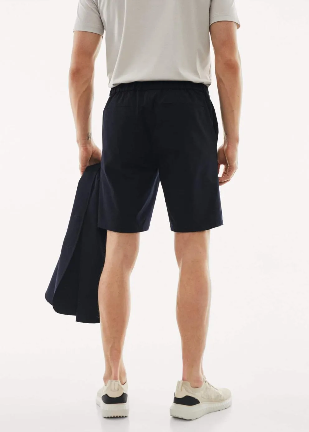 Pantalons | Homme MANGO Bermuda Stretch Résistant à L’eau Bleu Marine