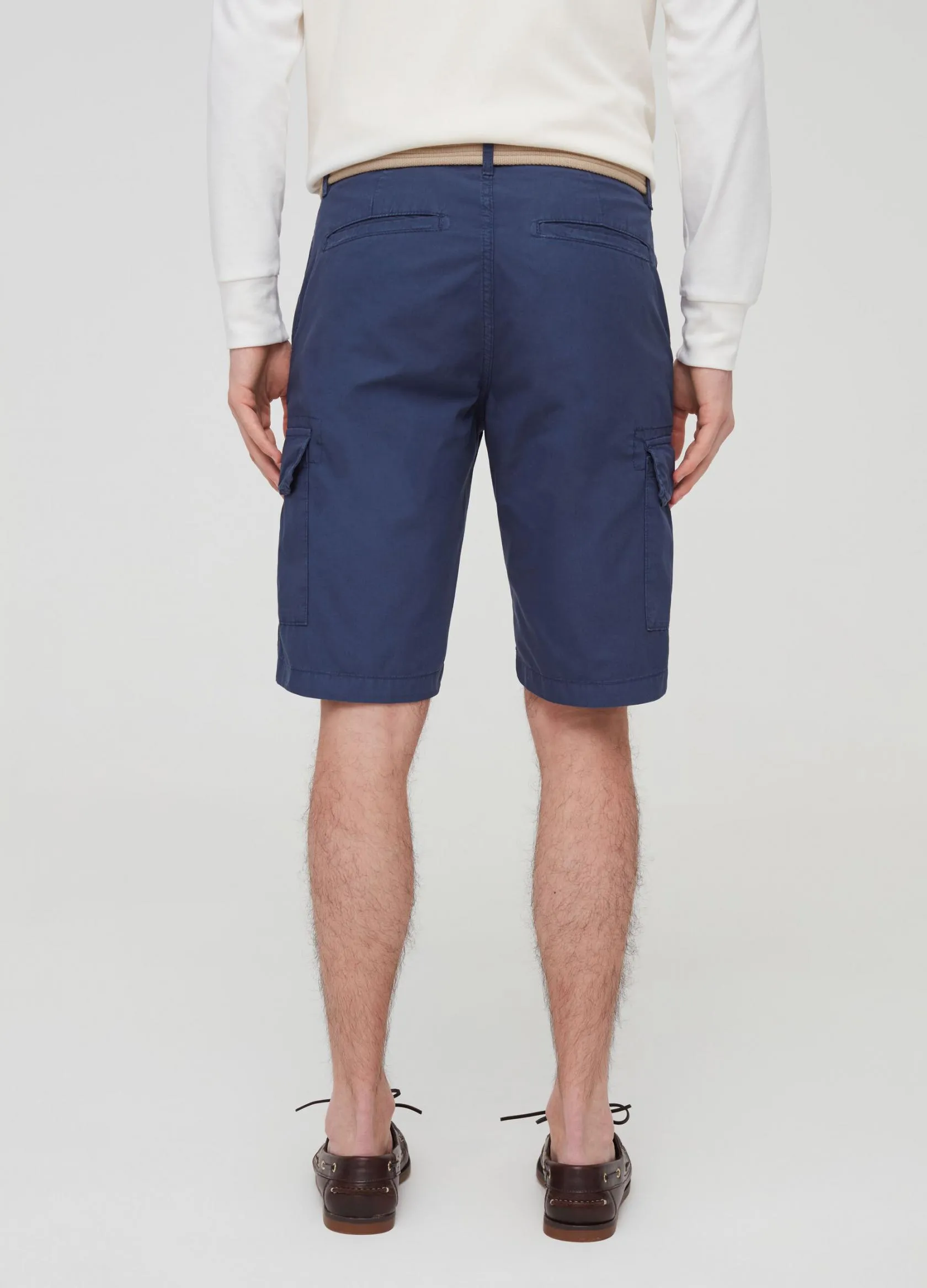 Pantalons Homme | 100% cotton cargo Bermuda shorts Bleu indigo | OVS