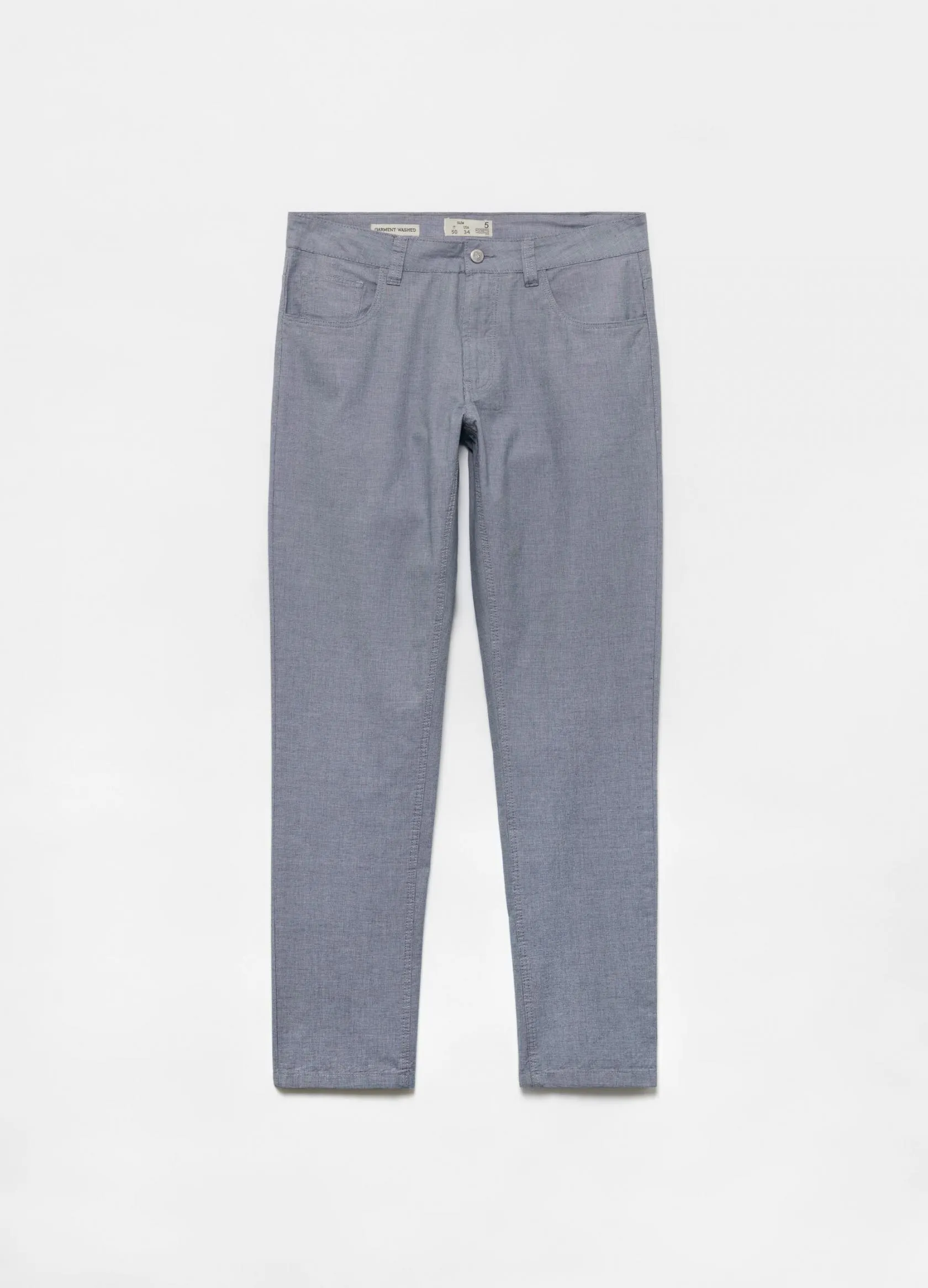 Pantalons Homme | Five-pocket solid colour trousers Bleu marine | OVS