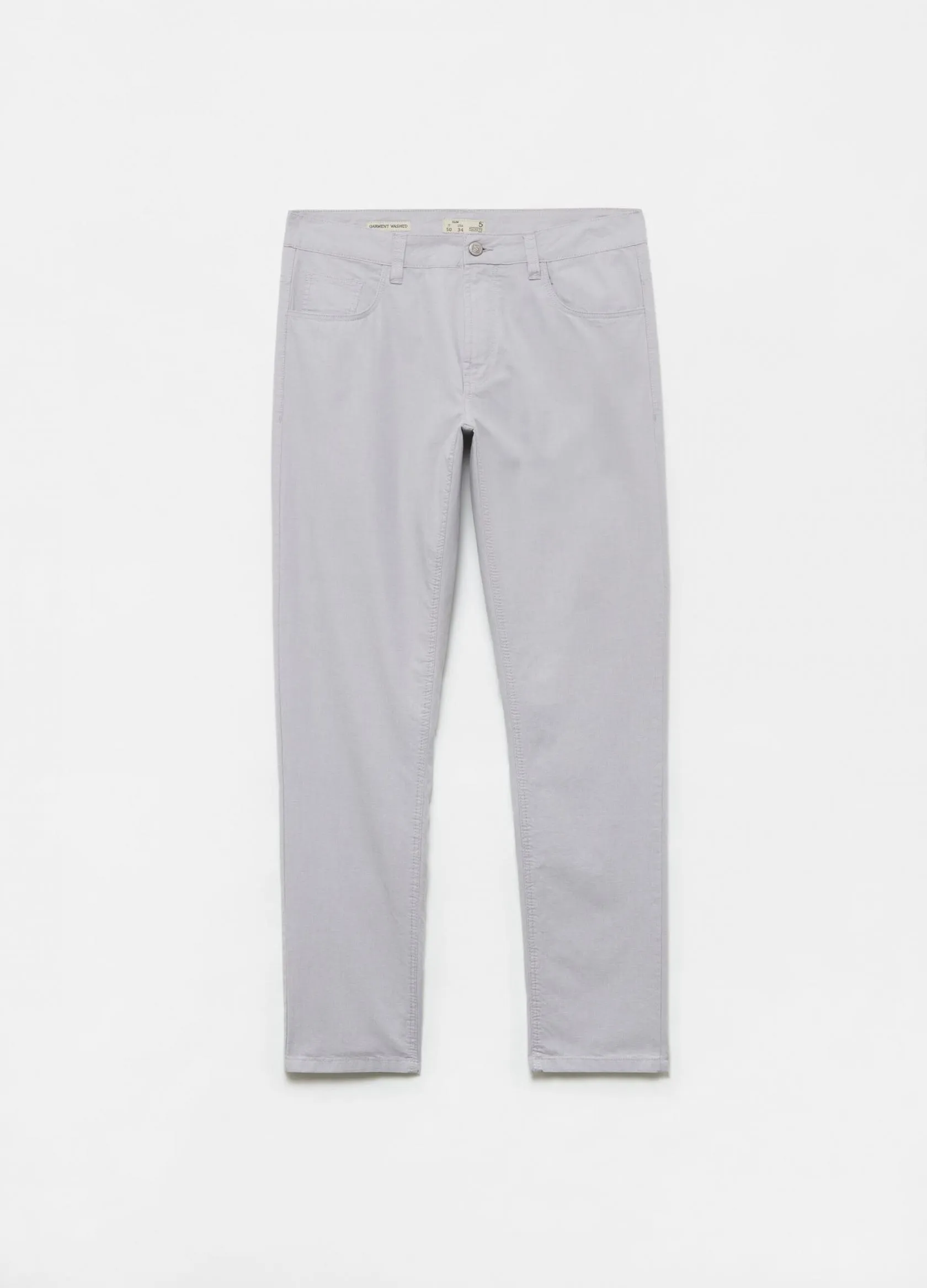 Pantalons Homme | Five-pocket solid colour trousers Gris clair | OVS