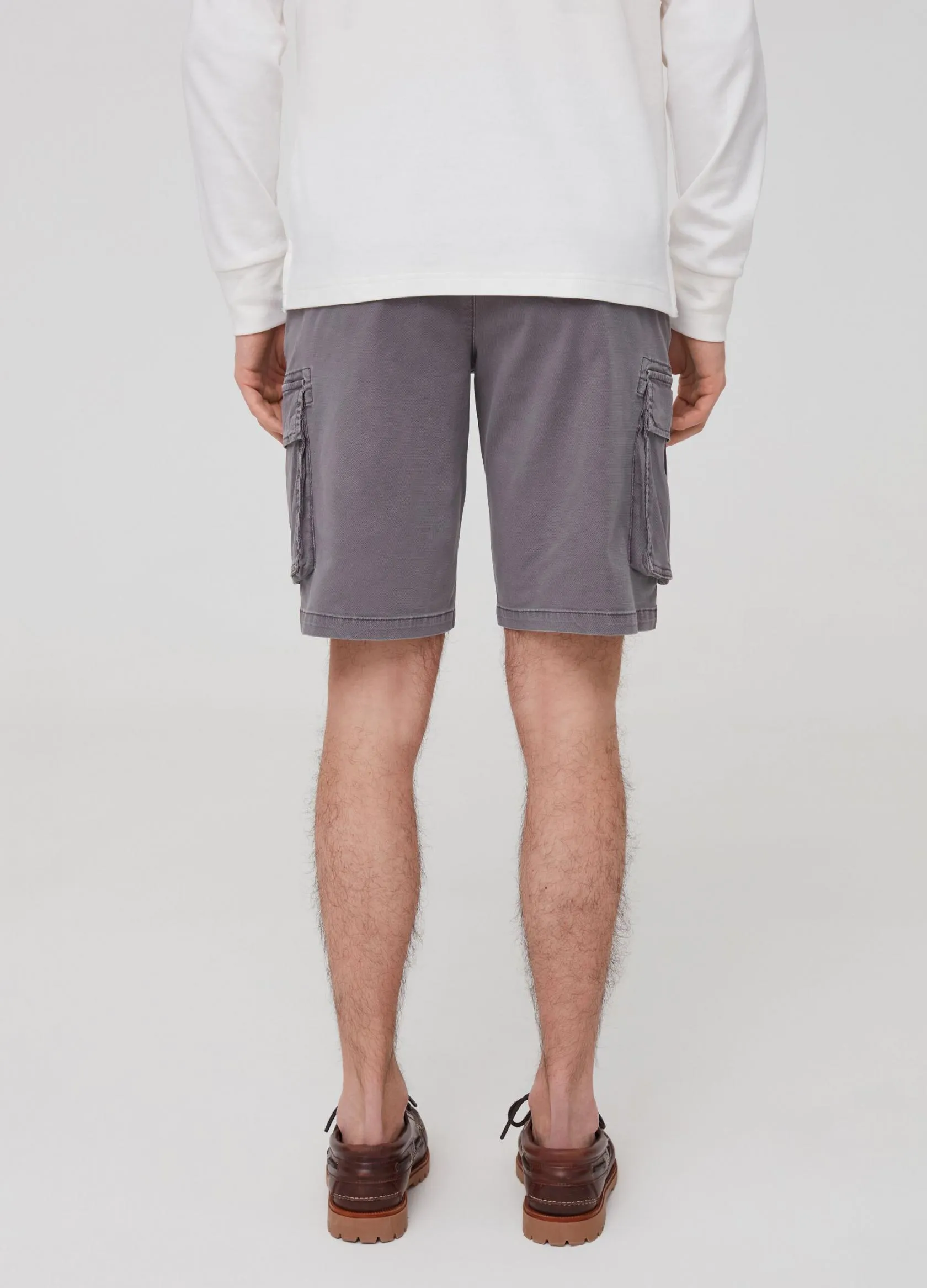 Pantalons Homme | Slim-fit cargo Bermuda shorts in stretch cotton Gris pierre | OVS