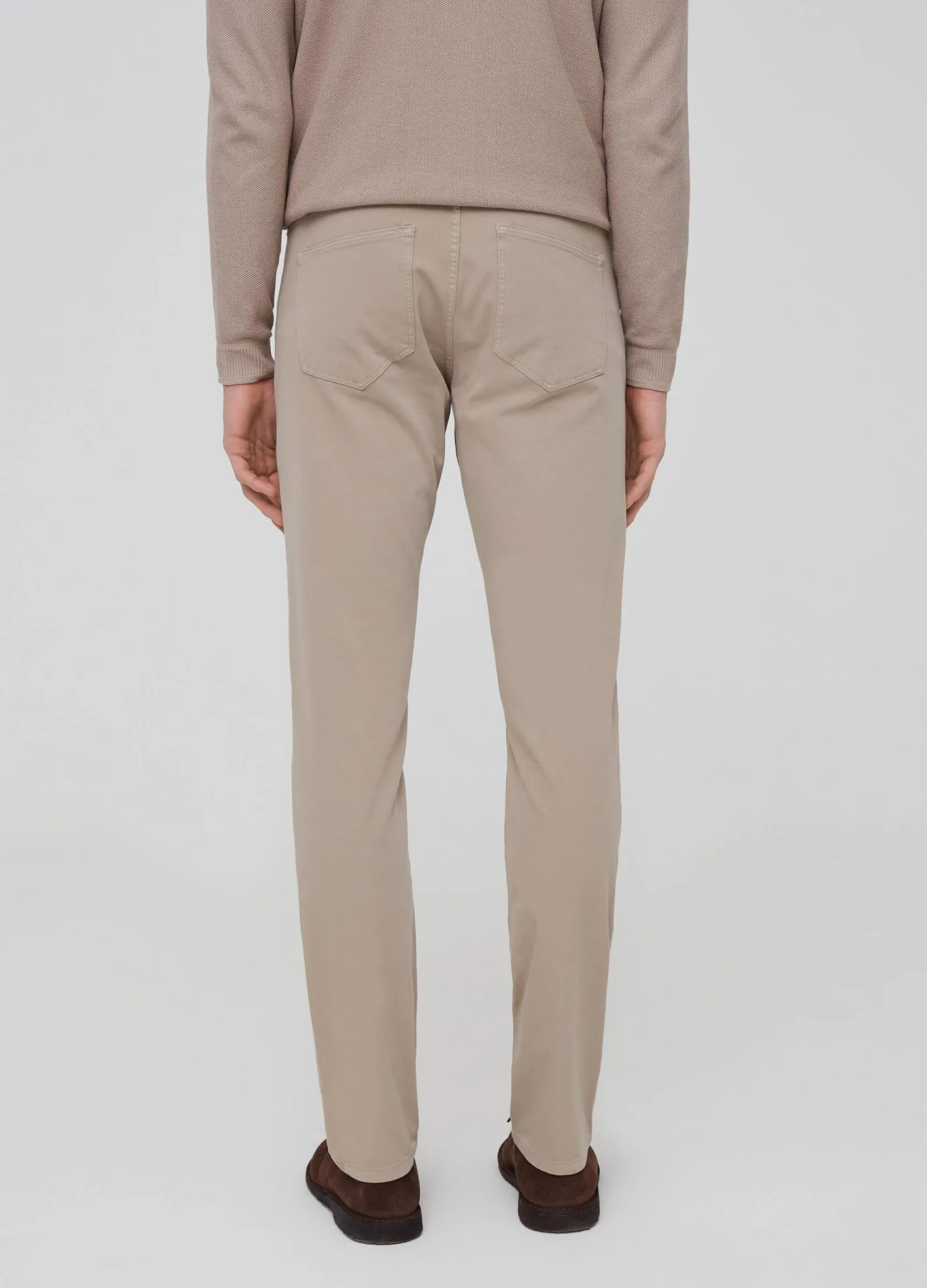 Pantalons Homme | Stretch cotton trousers with five pockets Beige clair | OVS