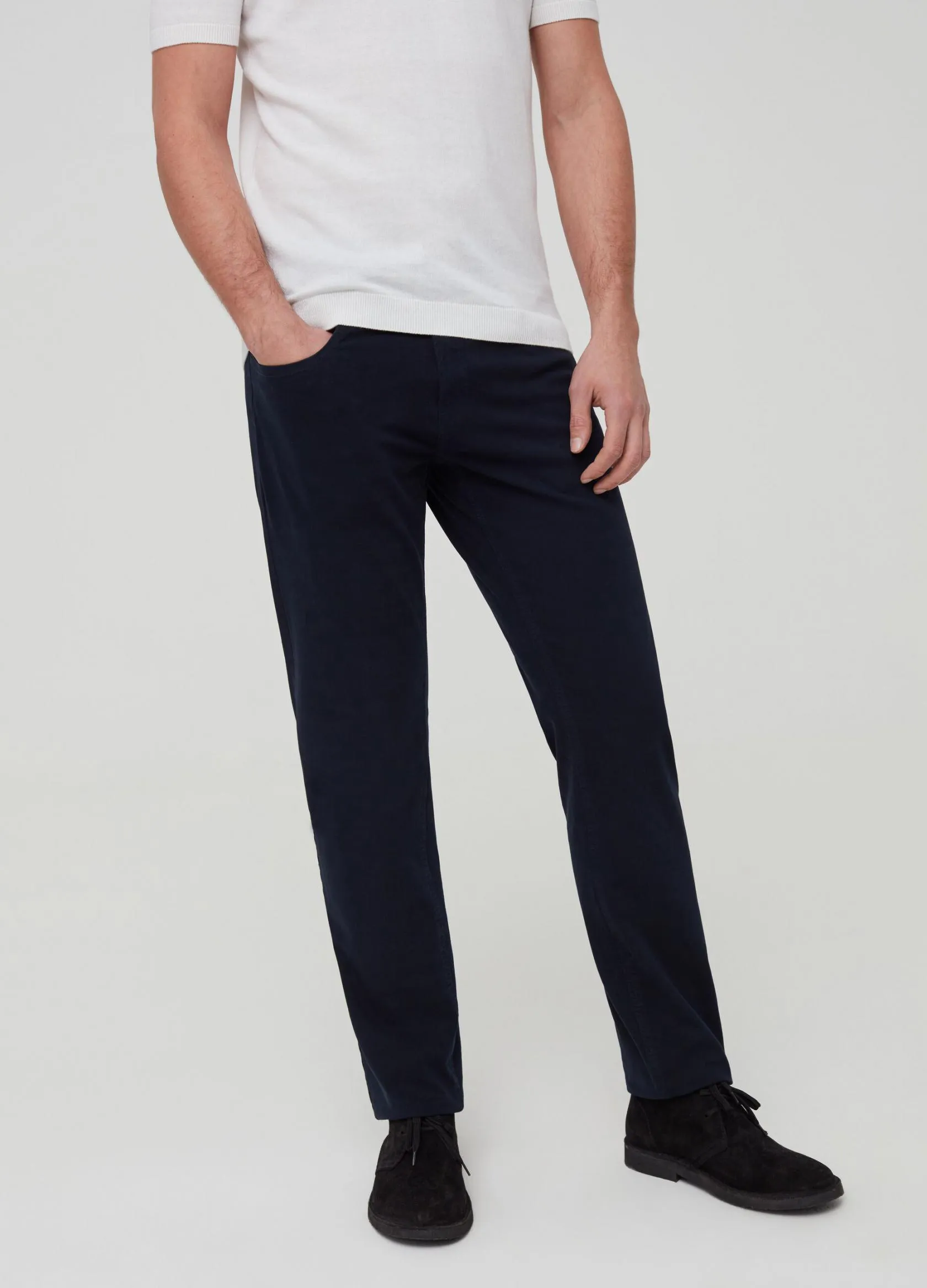 Pantalons Homme | Stretch cotton trousers with five pockets Bleu marine | OVS