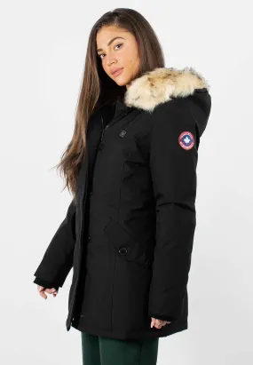 Paragoose Nina HEAT Doudoune Courte Femme Hiver Chaude Imperméable Chauffante Avec Capuche À Fourrure