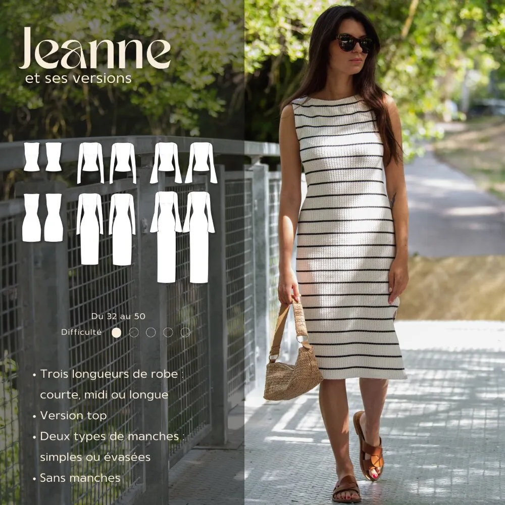 PATRON COUTURE PDF FEMME ROBE ET TOP JEANNE EVELYNE PATTERNS