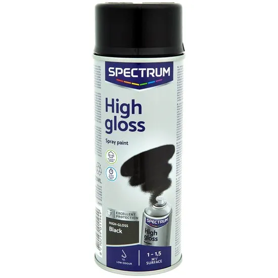 Peinture en Aérosol Haute Brillance Noire Spectrum