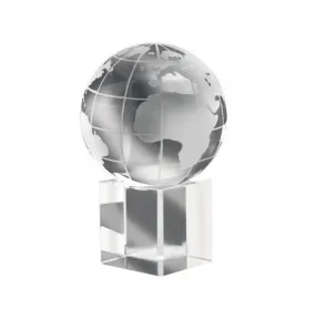 Presse Papier Globe Terrestre en Cristal Accessoire de Bureau