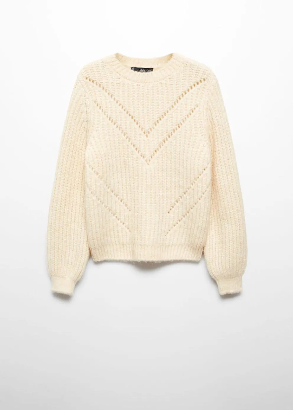 Pulls Et Cardigans | Femme MANGO Pull-over Détails Ajourés Beige