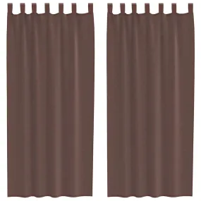 Rideaux en voile avec passe-tringles 2 pcs marron