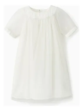 Robe en tulle et coton pour fille 'Special Days - Pearls' manches courtes CÉRÉMONIE - Blanc
