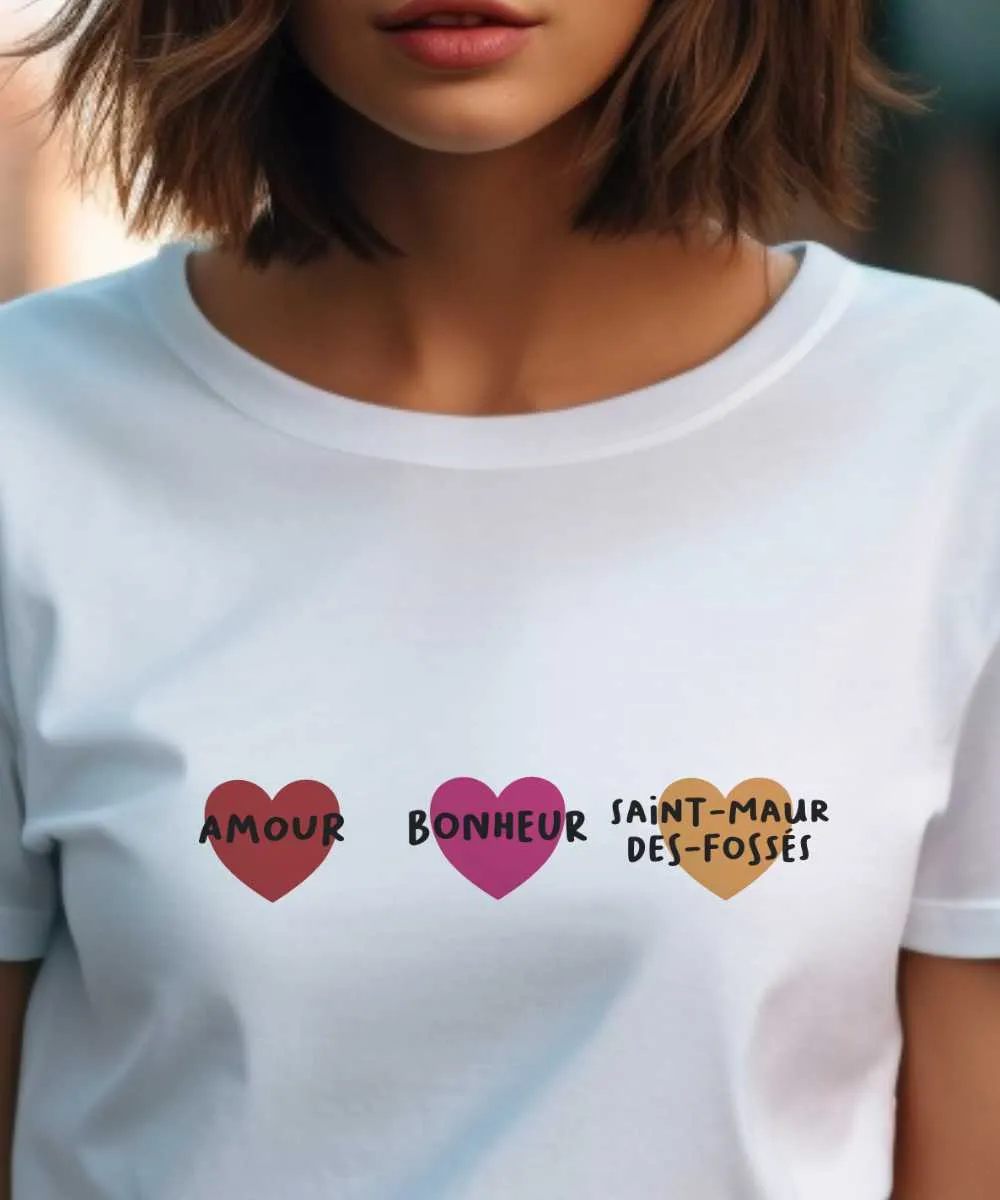 T-Shirt Amour bonheur Saint-Maur-des-Fossés
