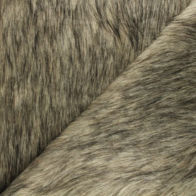 Tissu fourrure poil long Yéti - marron