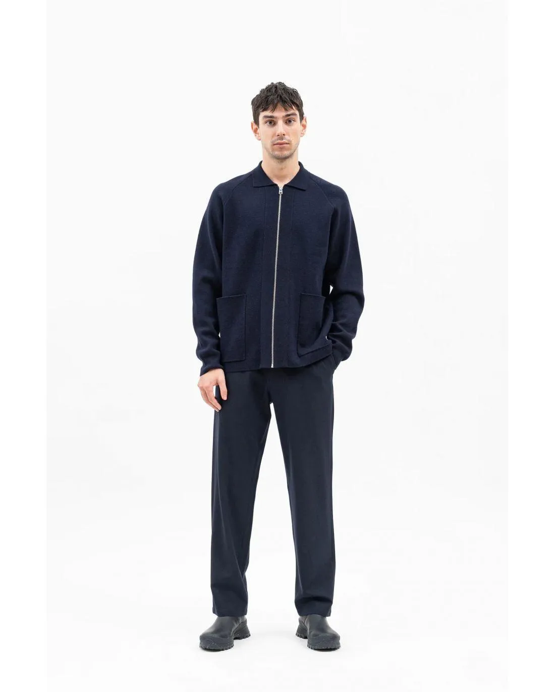 VESTE BJARNE MERINO ZIP DARK NAVY - Norse Projects | Chez Maman Rouen