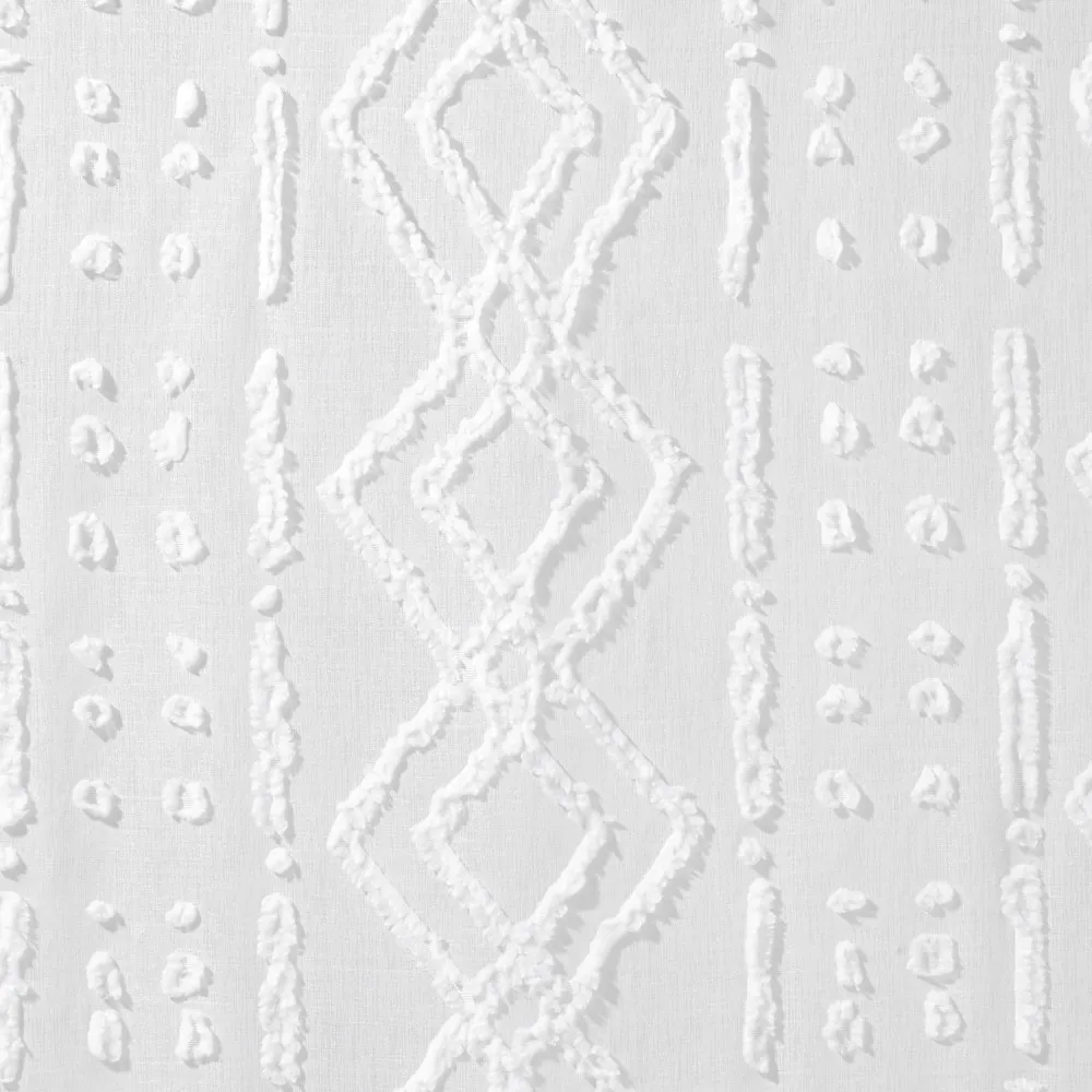 Voilage Jacquard "Sama" tamisant 140 x 240 cm Atmosphera Couleur Blanc